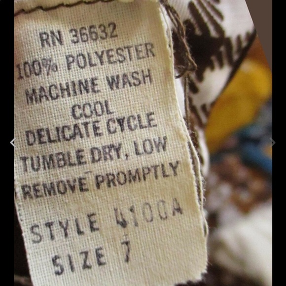 Vtg 70s Polyester BRN//WHT TENNIS/GOLF PRINT DRESS - Picture 8 of 8